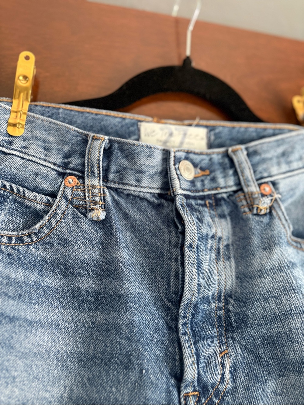 Free People We The Free Makai Cutoff Short in Shout & Twist Med Blue Size 27 - Picture 6 of 12